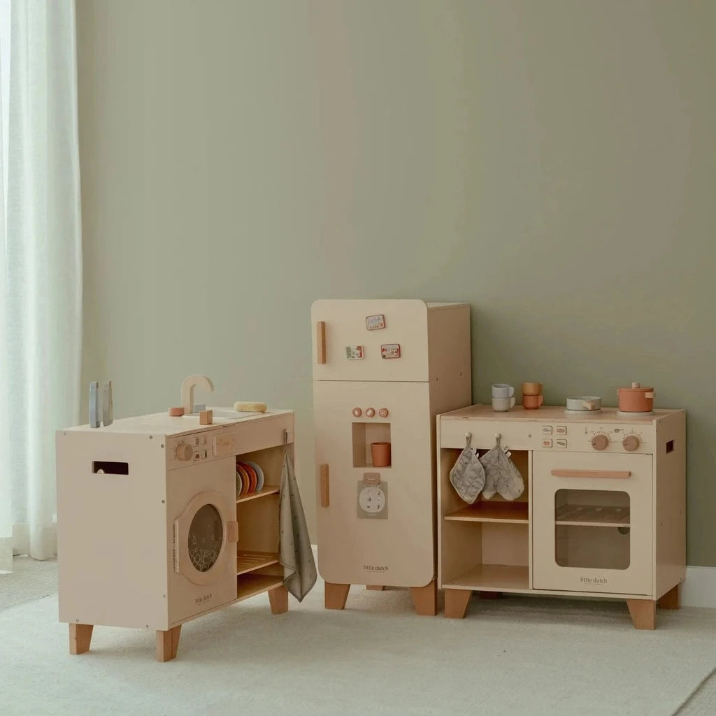 Little Dutch - Waschmaschine und Geschirrspüler aus Holz Creme