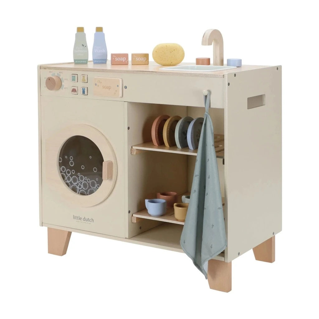 Little Dutch - Waschmaschine und Geschirrspüler aus Holz Creme