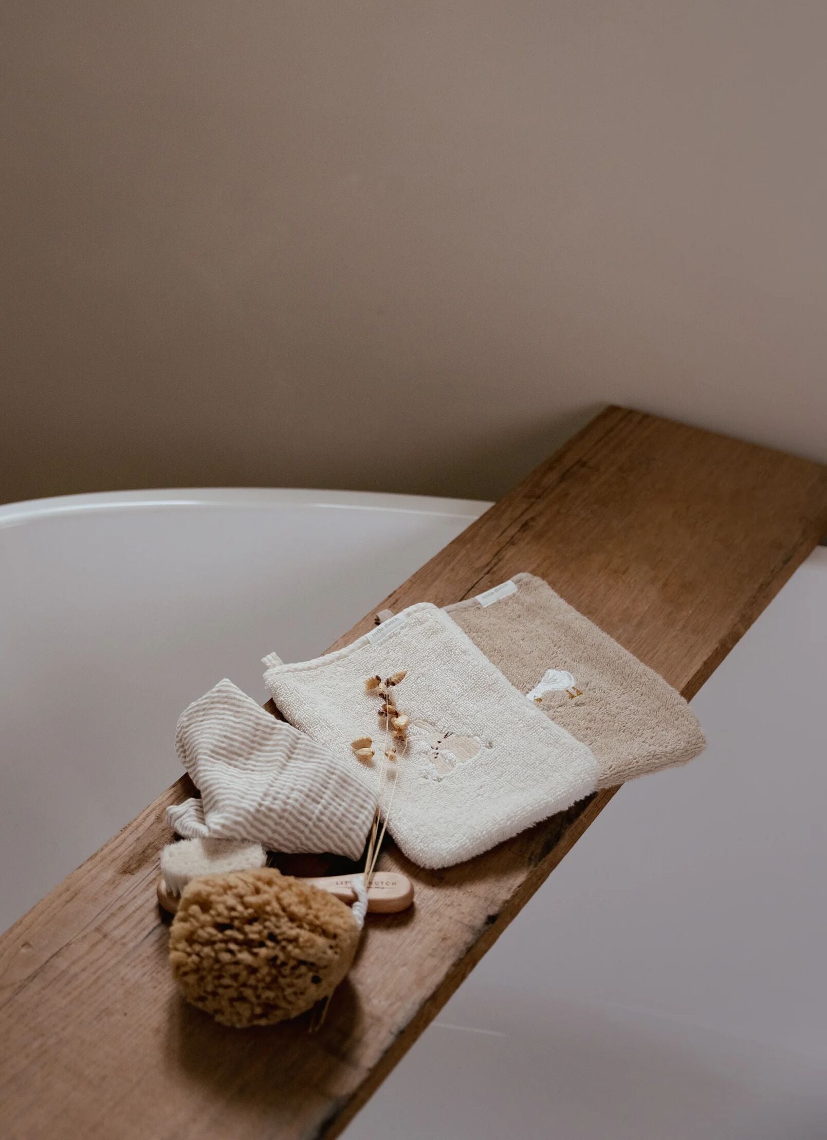 LittleDutch - Waschhandschuhe Set embroidered - Baby Bunny