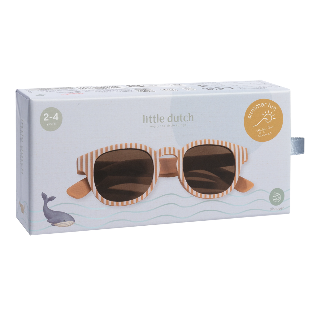 Little Dutch - Kinder Sonnenbrille Ocean Brown Stripes